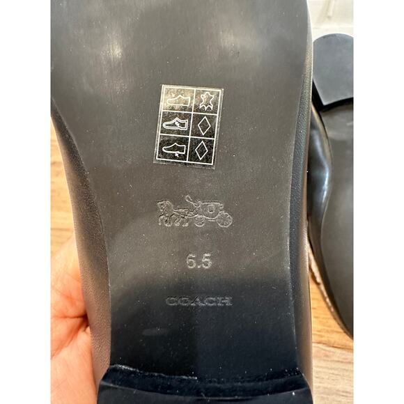 Coach Helena C Chain Loafers Leather & Shearling Black Cream Gold Size 6.5 NIB - Picture 13 of 15